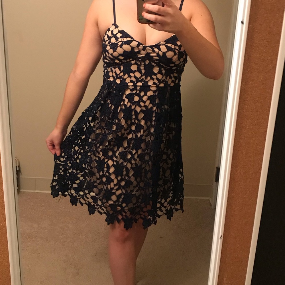 Francesca’s Lace Blue Dress